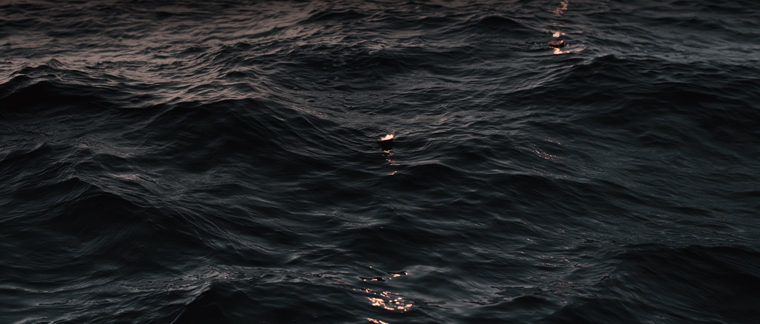 Dark ocean at night
