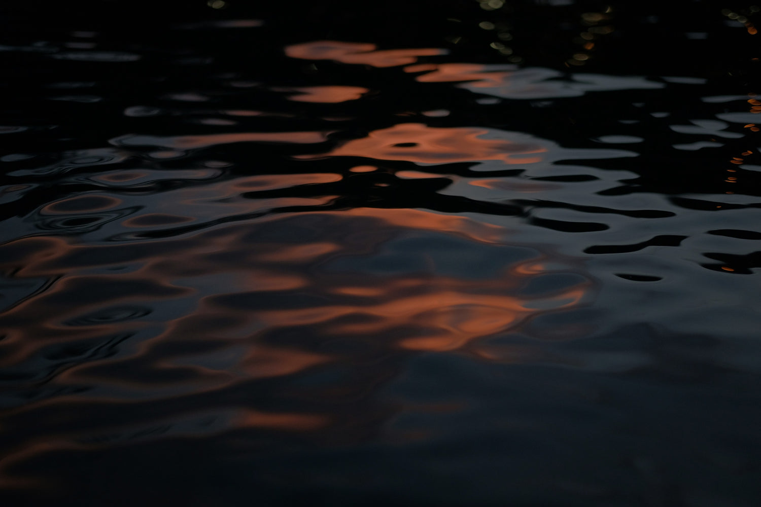 Dark ocean at night